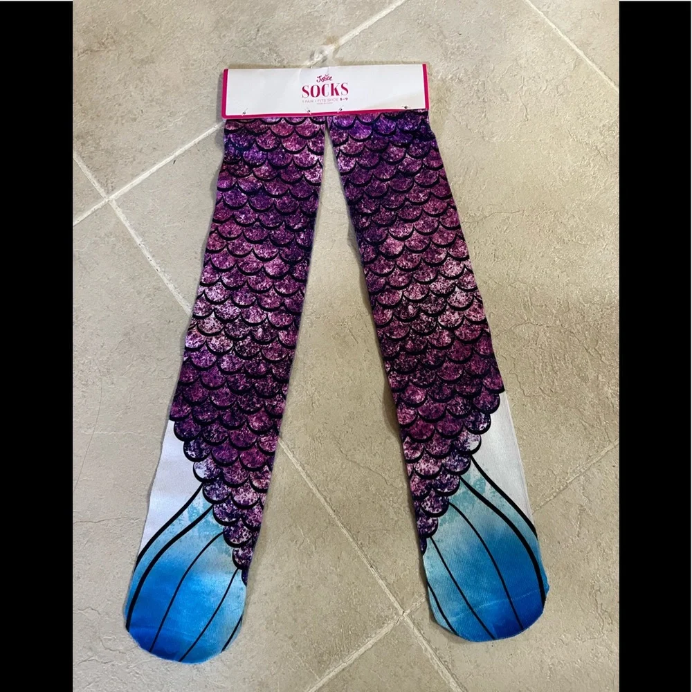 Mermaid Tail Knee High Socks by Justice NWT